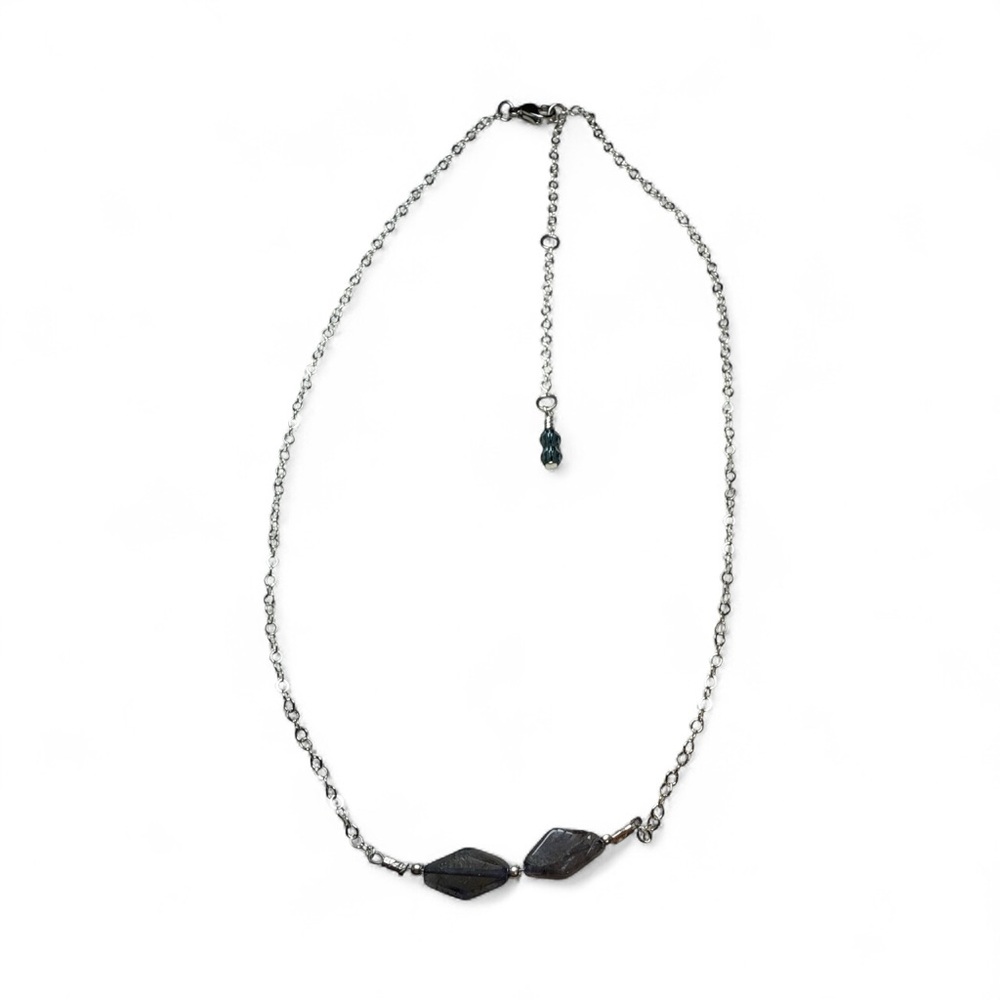Elegant Silver Chain Choker/Necklace with iolite gemstones
